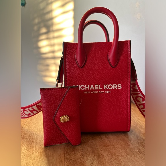 Michael Kors Handbags - Michael Kors Mirella XS Smartphone Crossbody Bag red NWT